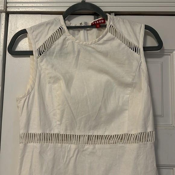 Staud “Cricket” White Linen Mini Dress - Picture 3 of 4